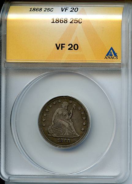 Appraisal: C VF ANACS Deep argent-gray surfaces with some lighter silver