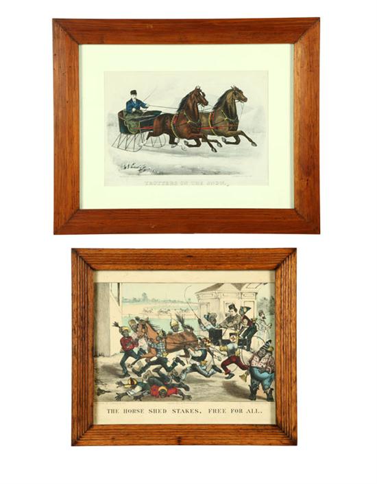 Appraisal: TWO CURRIER IVES PRINTS Handcolored lithographs on paper Small folios