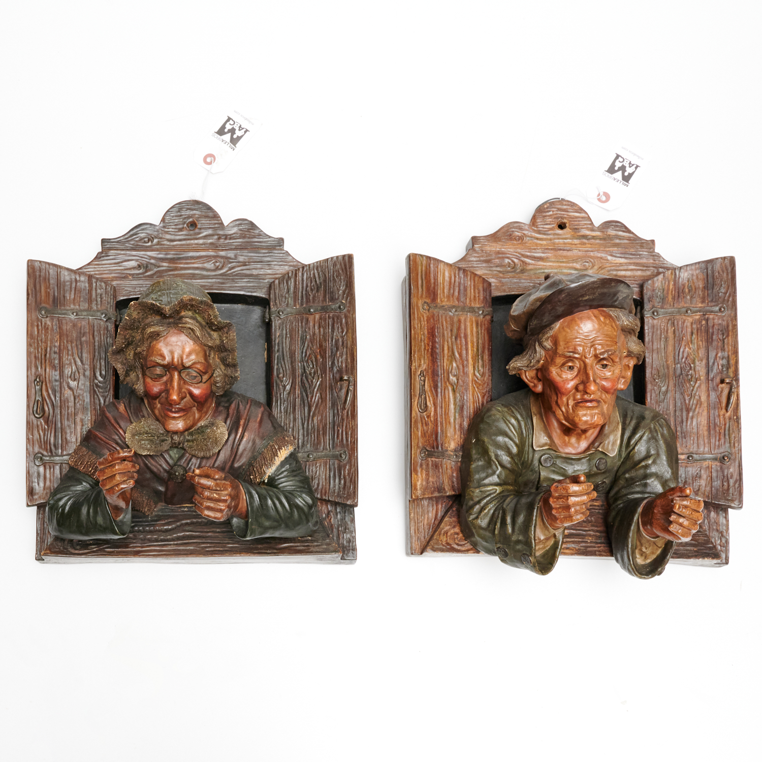 Appraisal: PAIR CONTINENTAL TERRACOTTA FIGURAL PLAQUES th c probably Austrian in