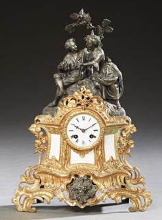 Appraisal: French Louis XV Style Gilt and Patinated Spelter a French