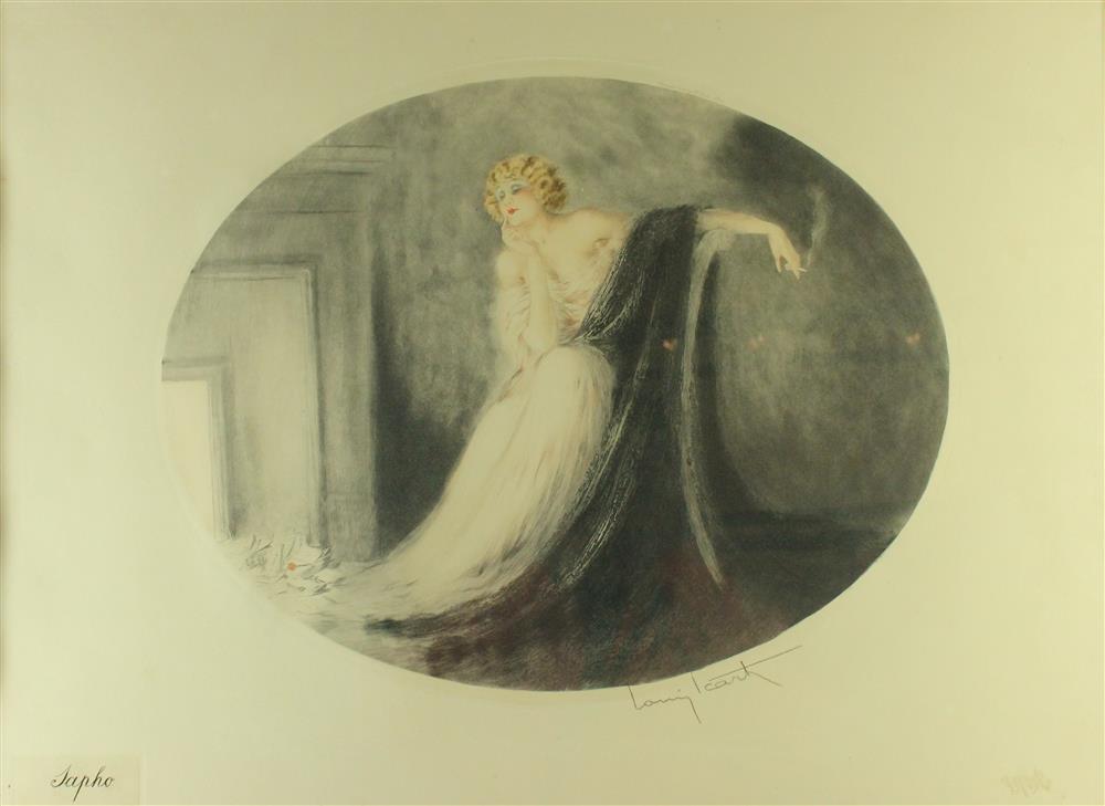 Appraisal: LOUIS ICART FRENCH - SAPHO Etching and aquatint x in