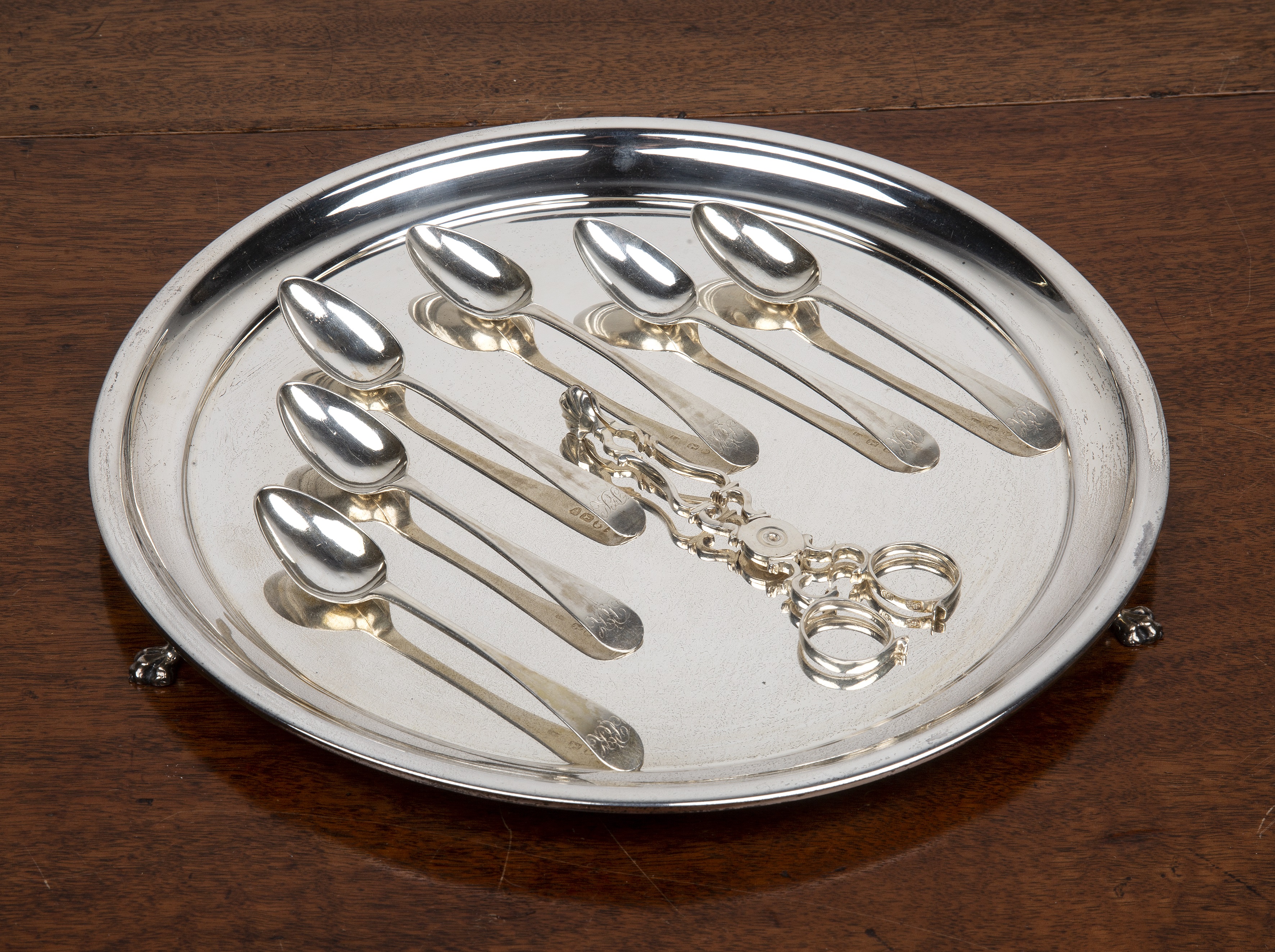 Appraisal: Collection of miscellaneous silver comprising of a silver salver or