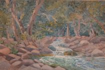 Appraisal: John William Theiss California School - Forest with Brook and