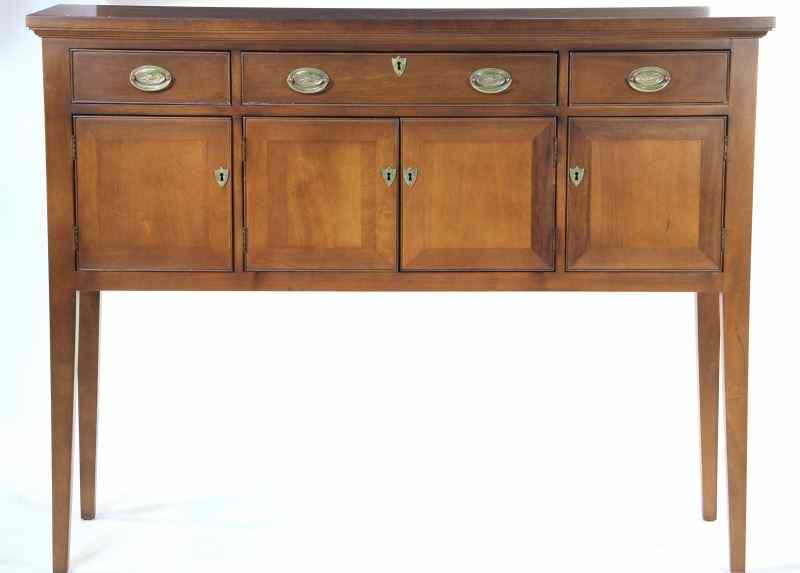 Appraisal: Craftique Style Sideboardsolid mahogany hunt board form three drawers over