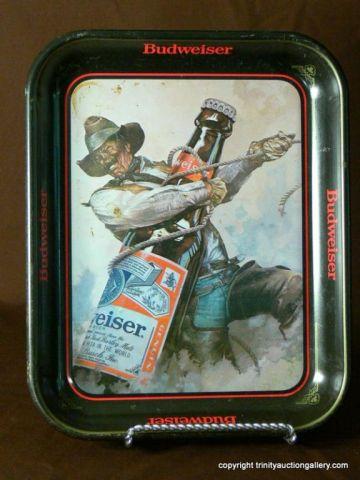 Appraisal: Vintage Budweiser Cowboy Wrangler Tip Tray - Produced in ONLY