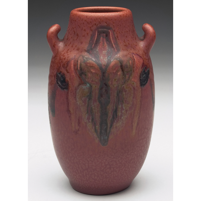 Appraisal: Rookwood vase double handled shape matte glaze with a carved