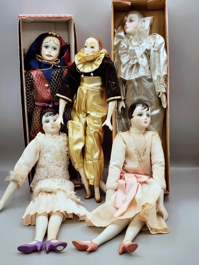 Appraisal: Porcelain Dolls includes a pair of Flapper Dols by Balos