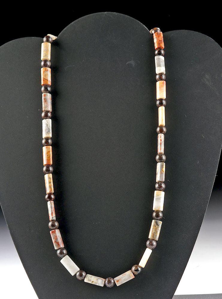 Appraisal: Mesozoic Dinosaur Bone and Coprolite Bead Necklace Prehistoric Mesozoic ca