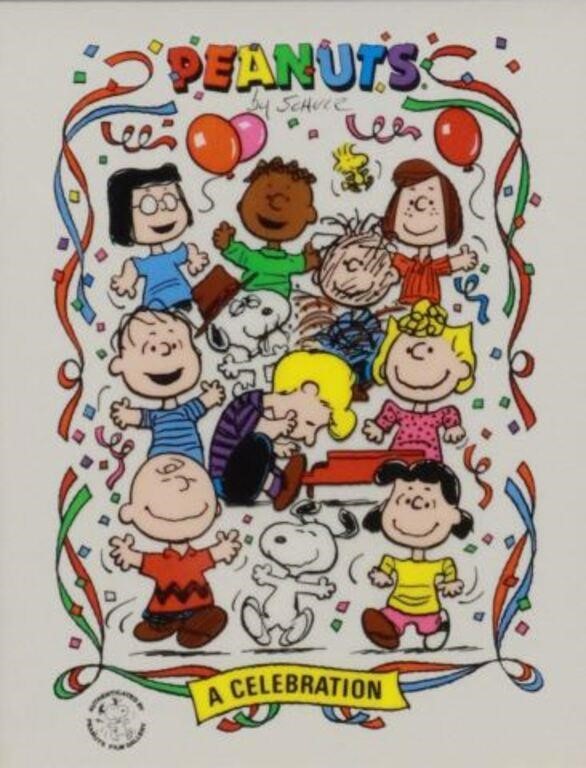 Appraisal: Framed limited-edition sericel Peanuts A Celebration seal at lower left