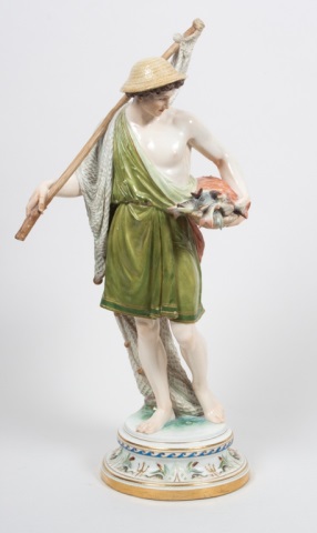 Appraisal: Meissen porcelain fisherman early th century modeled as classical fisherman