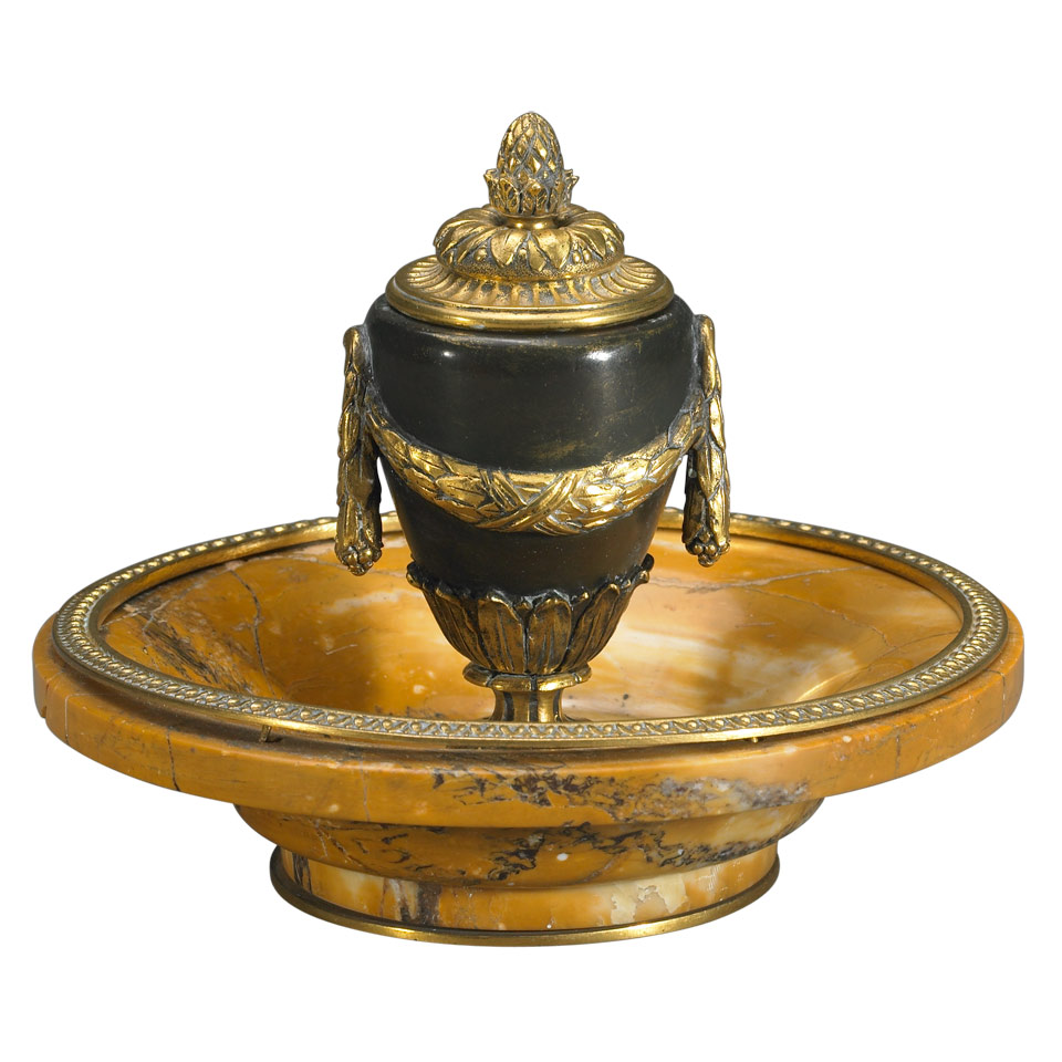 Appraisal: Louis Philippe Style Patinated and Gilt Bronze Urn Form Ink