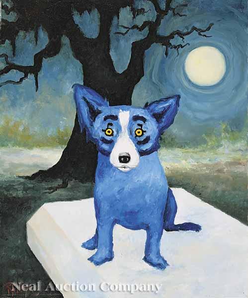 Appraisal: George Rodrigue American Louisiana b Honey Moon Glow oil on