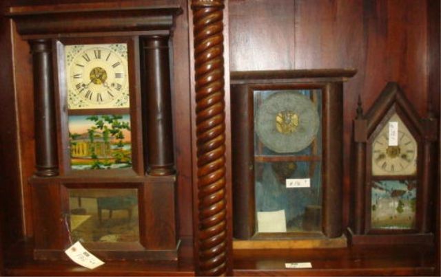 Appraisal: Lot of Antique American Clocks - Hills Goodrich Pillar-Form -