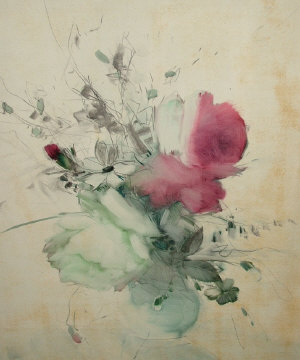 Appraisal: Andre Petroff French - - 'Roses' black crayon and watercolour