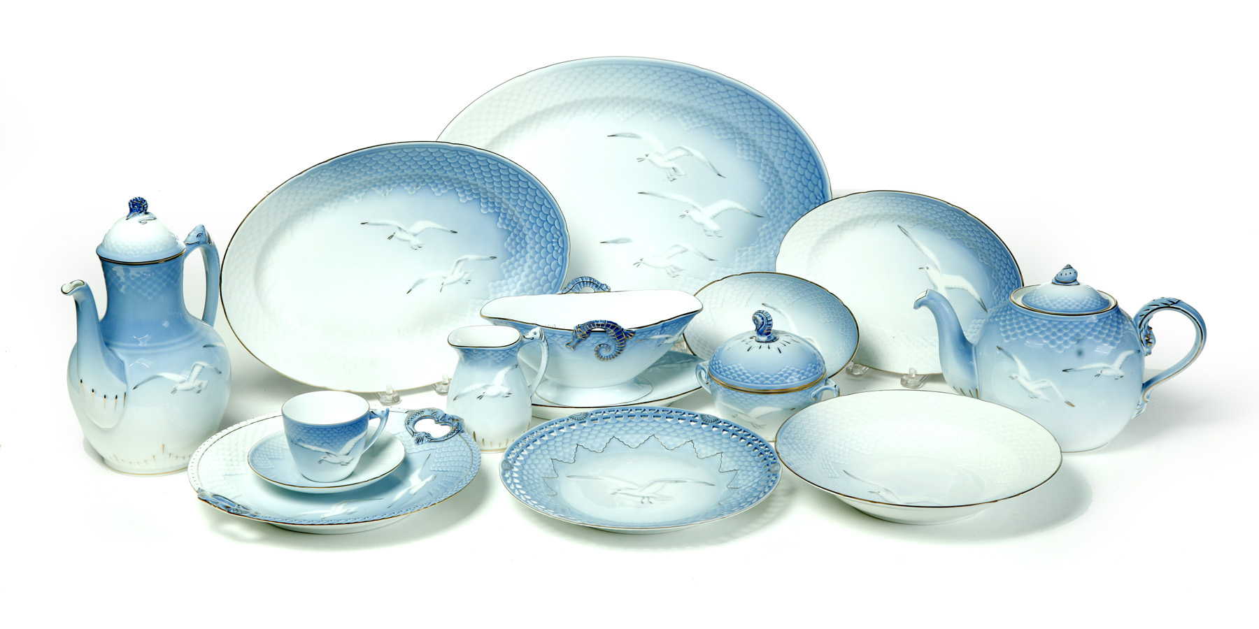 Appraisal: ASSEMBLED SET OF BING AND GRONDAHL SEAGULL PATTERN CHINA Denmark