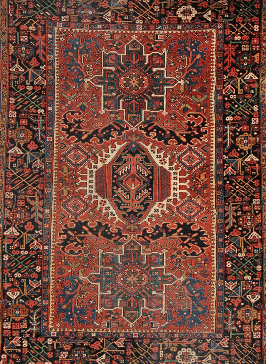 Appraisal: Karadja Rug Second Quarter th Century Red ground with rosette