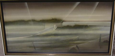 Appraisal: W E Messner American th c acrylic on masonite seashore