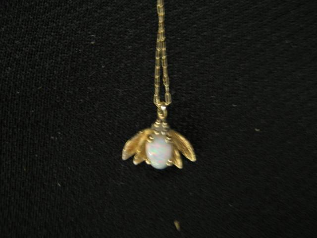 Appraisal: Opal Pendant diamond above with gold chain