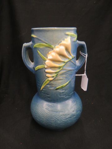 Appraisal: Roseville Freesia Pottery Vase blue - excellent