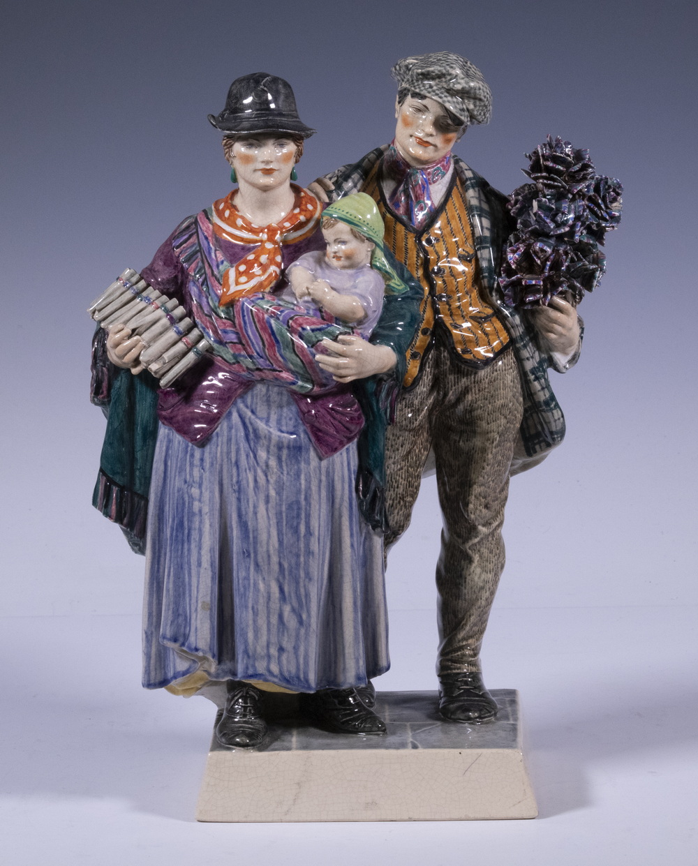 Appraisal: CHARLES VYSE UK - CHELSEA POTTERY FIGURAL GROUP The Gypsies