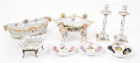 Appraisal: Sale Lot A Group of Continental Porcelain Articles comprising a