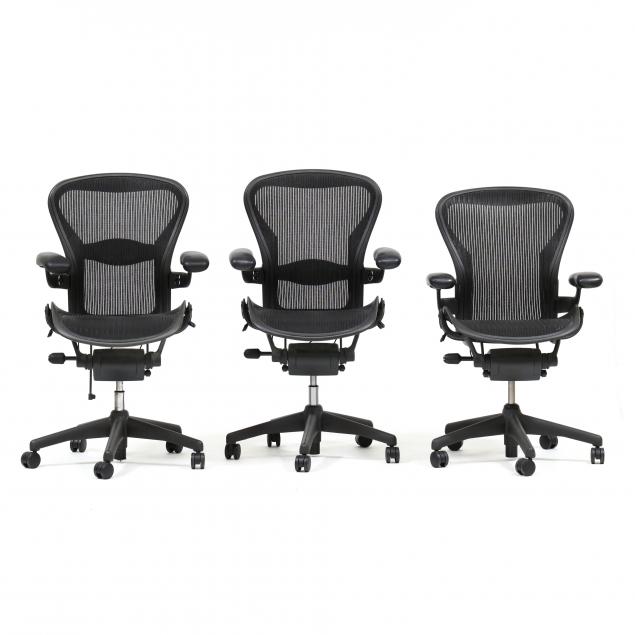 Appraisal: DON CHADWICK AND BILL STUMPF THREE AERON OFFICE CHAIRS Herman