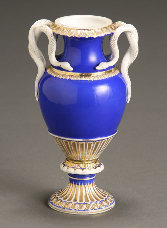 Appraisal: Meissen Parcel Gilt Decorated Blue Ground Urn late th-Early th