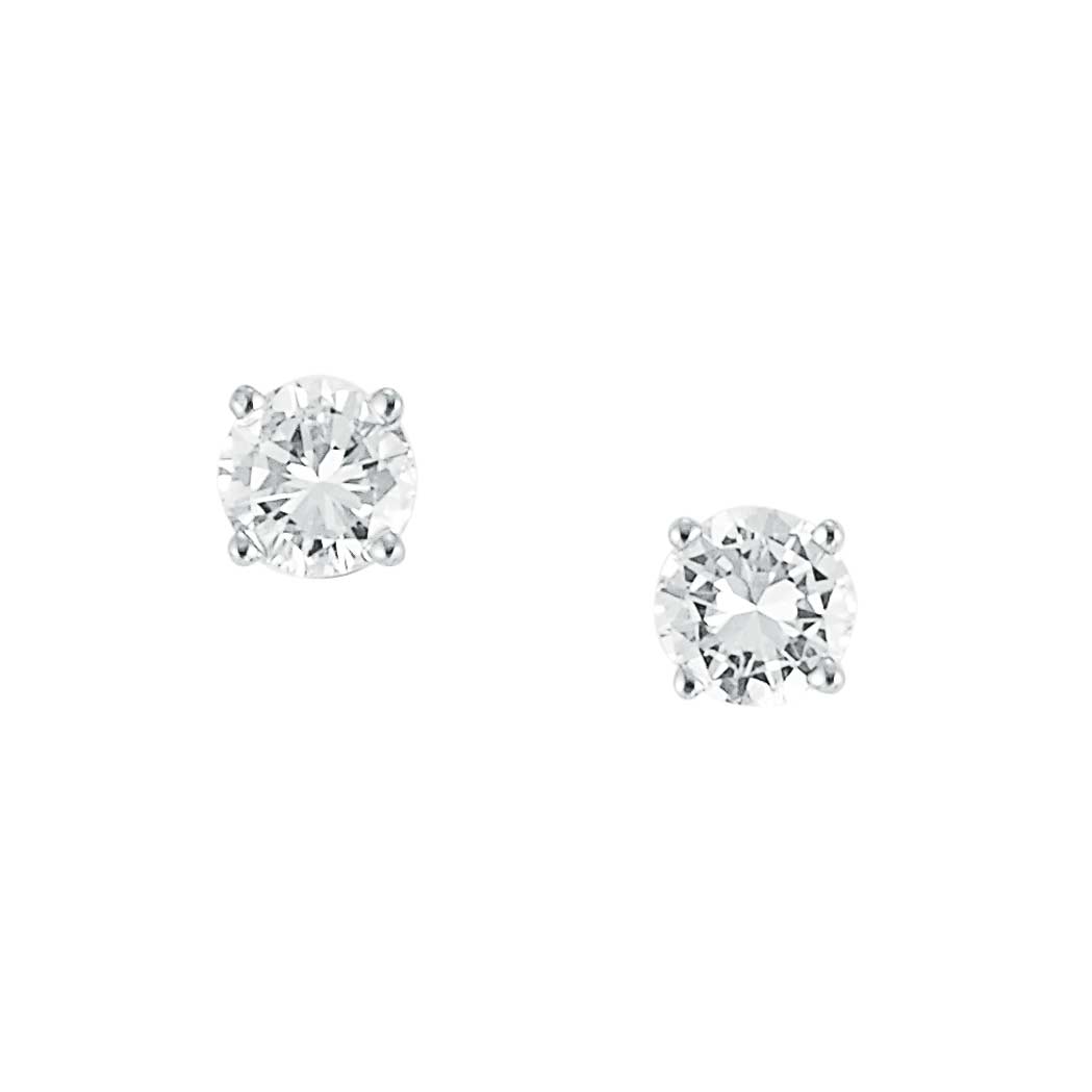 Appraisal: Pair of White Gold and Diamond Stud Earrings round diamonds