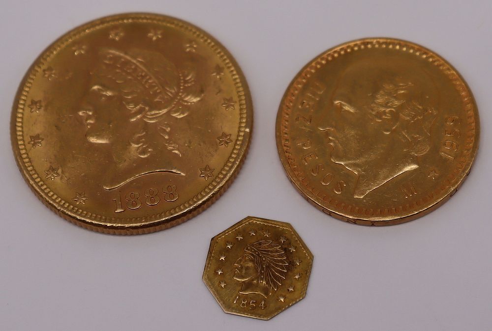 Appraisal: GOLD US and Mexican Gold Coins Includes US gold coin