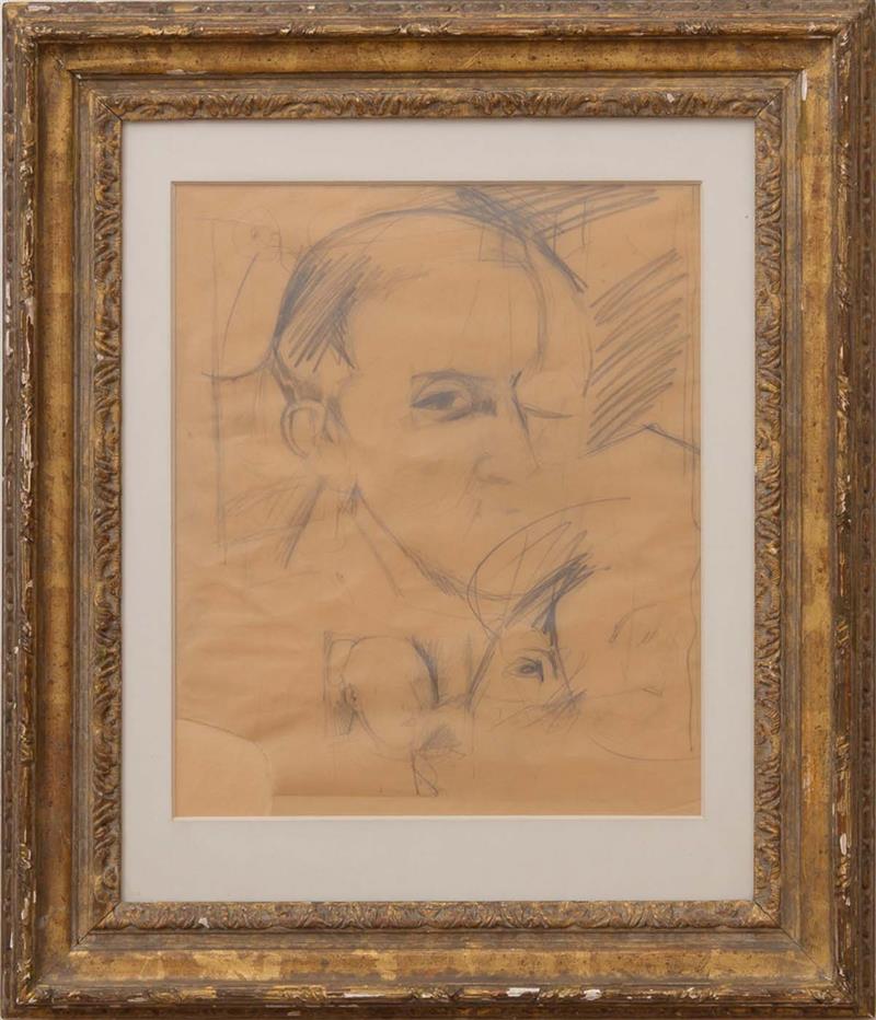 Appraisal: WILLEM DE KOONING - STUDY FOR HARRY JACKSON Pencil on