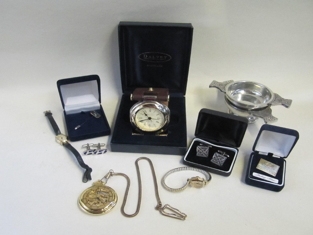 Appraisal: Box of miscellania - watch quaich's etc