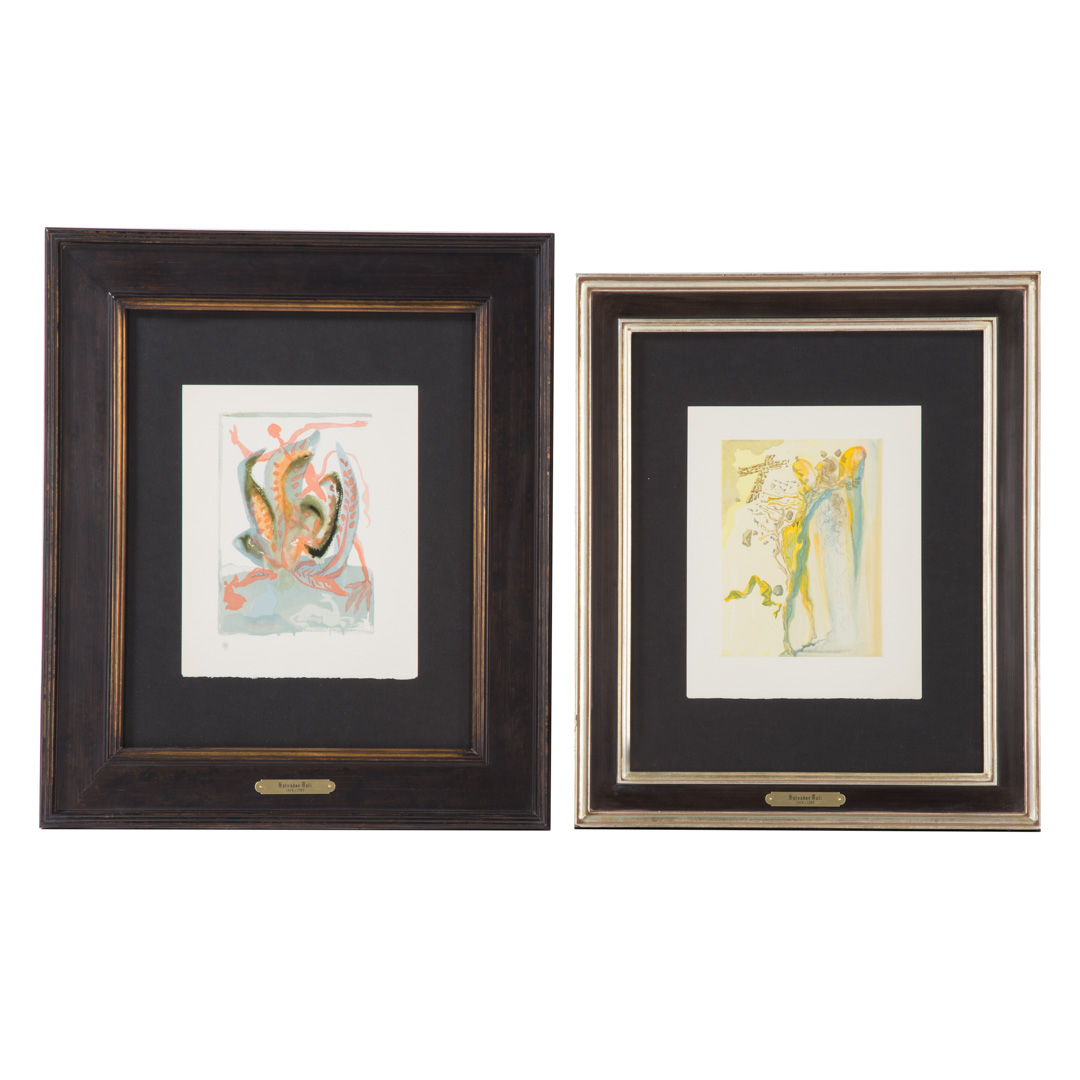 Appraisal: Salvador Dali Two woodblocks from Divine Comedy Spanish - The