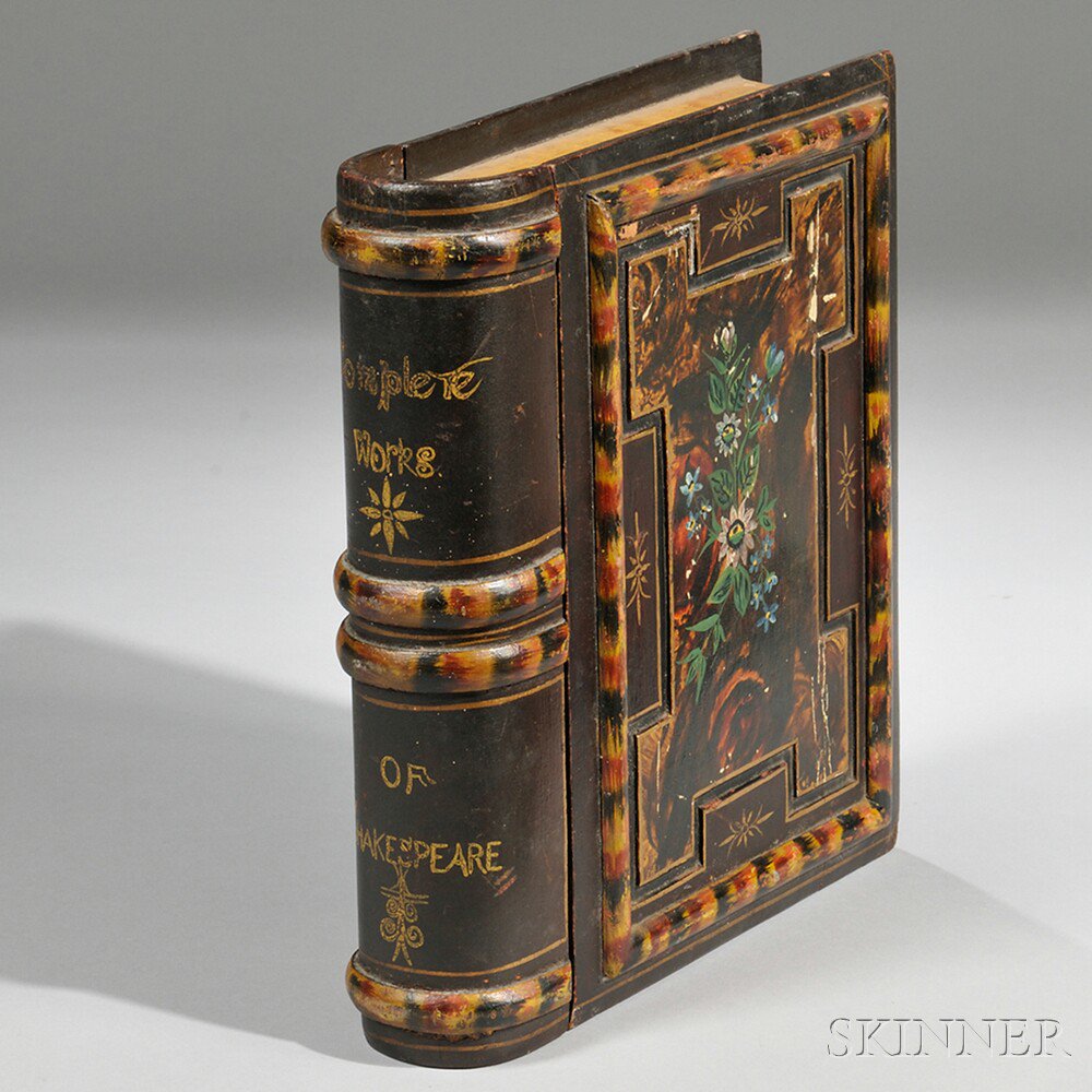 Appraisal: Carved and Painted Complete Works of Shakespeare Book Box America