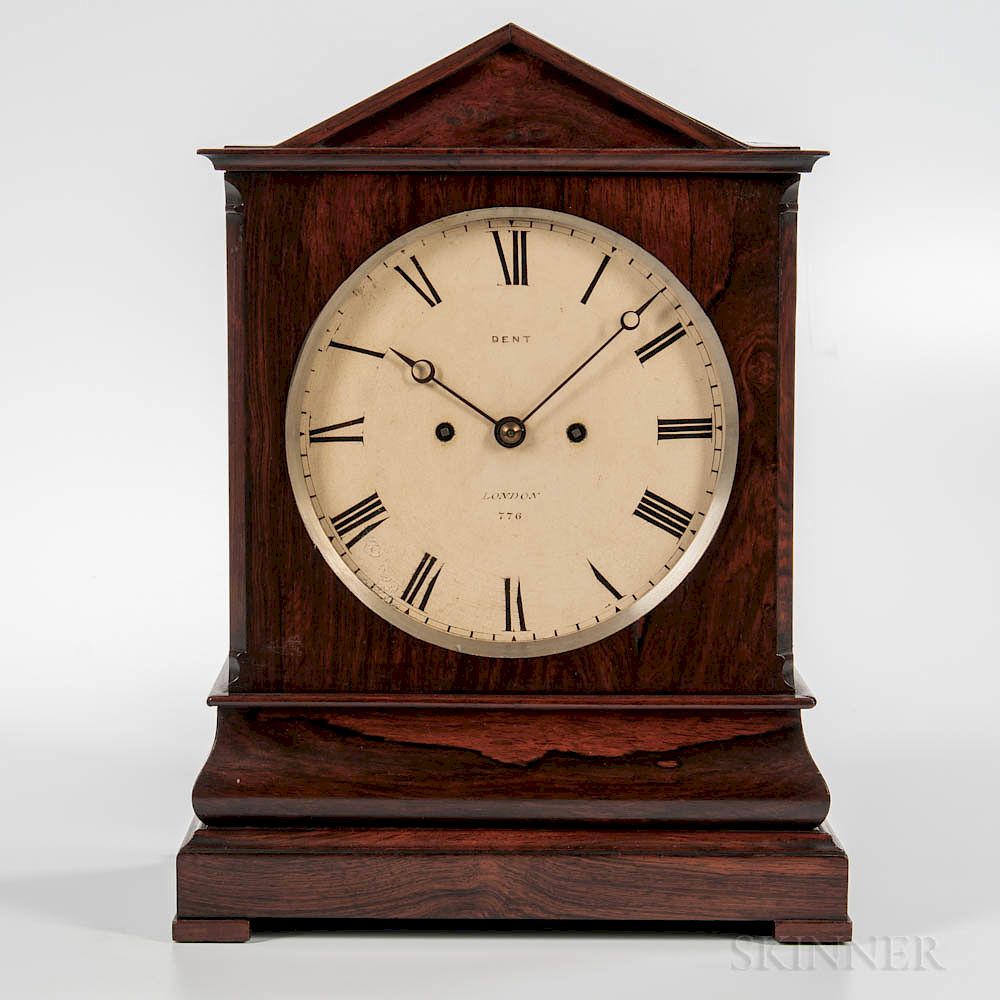 Appraisal: Dent No Table Clock Dent No Table Clock London veneered