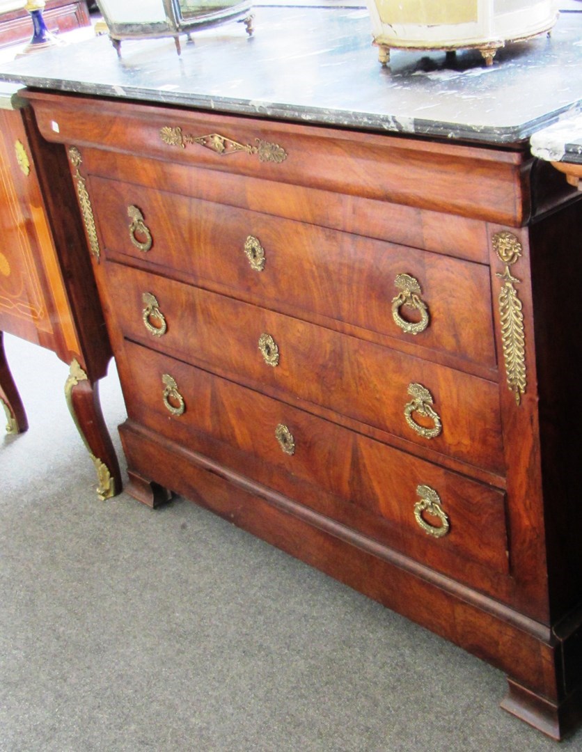 Appraisal: A th century French gilt metal mounted mahogany commode the