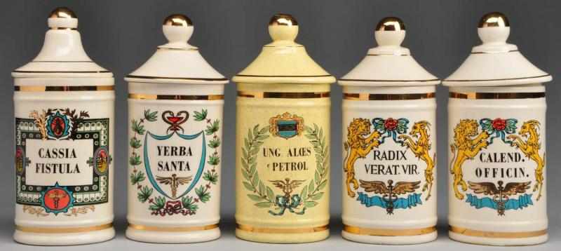 Appraisal: Lot of Porcelain Apothecary Display Jars Description Circa to Porcelain