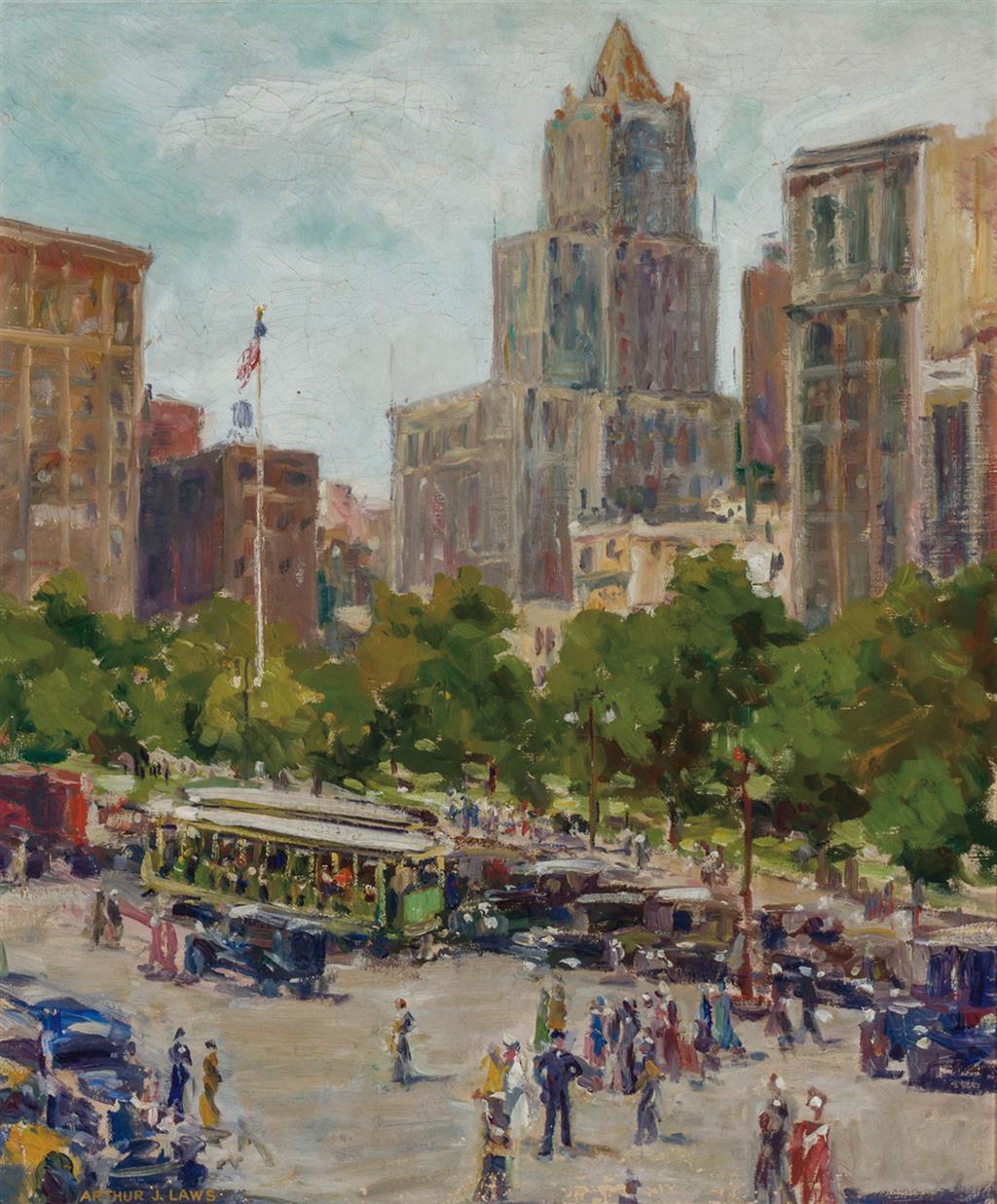 Appraisal: ARTHUR J LAWS American - Madison Square New York oil