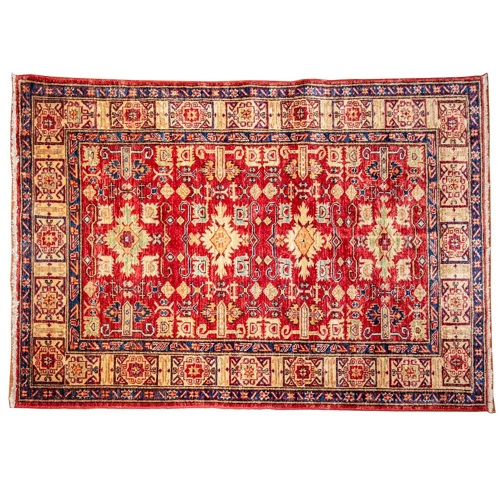 Appraisal: Pak Kazak Rug Pakistan x Fourth quarter- th century hand-knotted