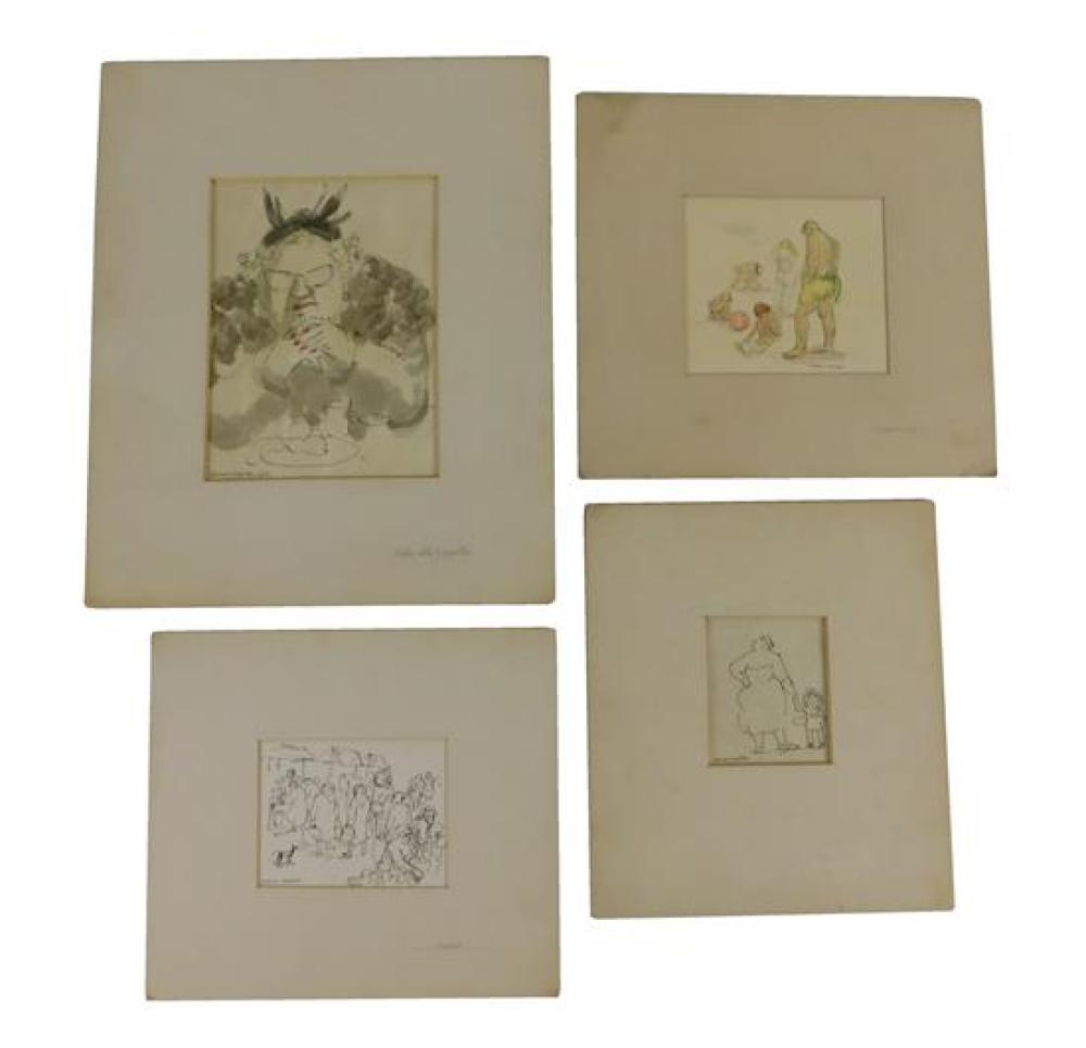 Appraisal: Aaron Sopher American - four th C matted drawings including