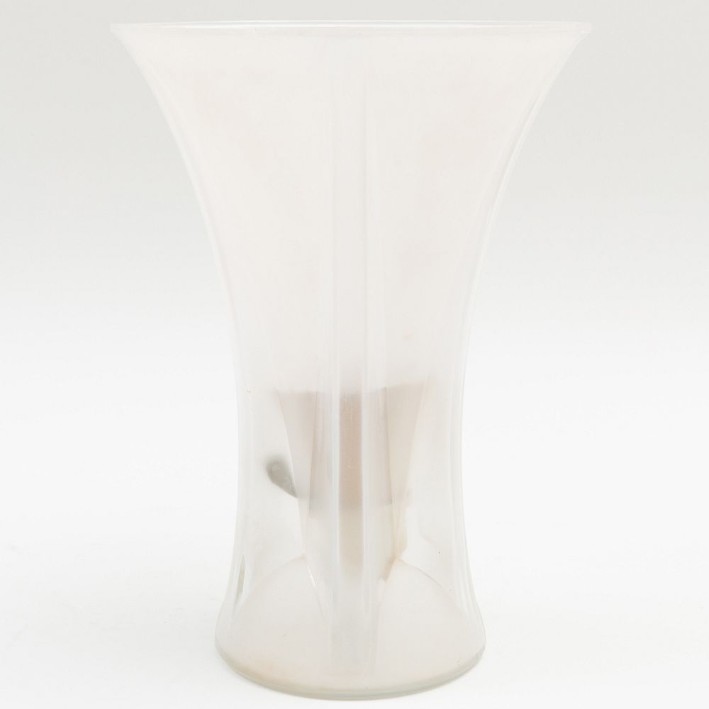 Appraisal: Andr Hunebelle Frosted Glass Lamp Incised signature 'A Hunebelle' x