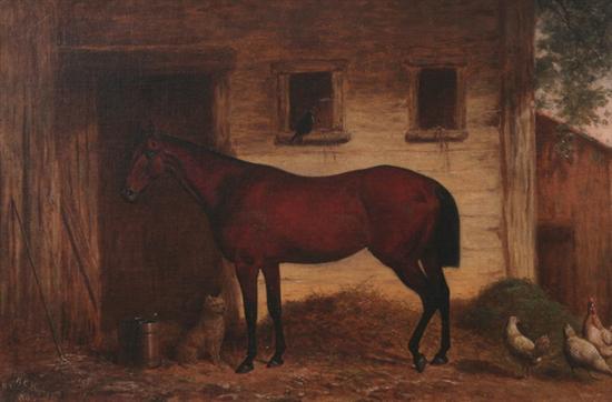 Appraisal: HENRY COLLINS BISPHAM American - HORSE IN THE STABLE YARD