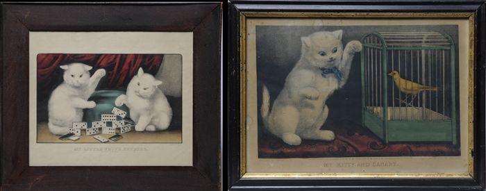 Appraisal: NATHANIEL CURRIER PUBL MY LITTLE WHITE KITTIES Together with My