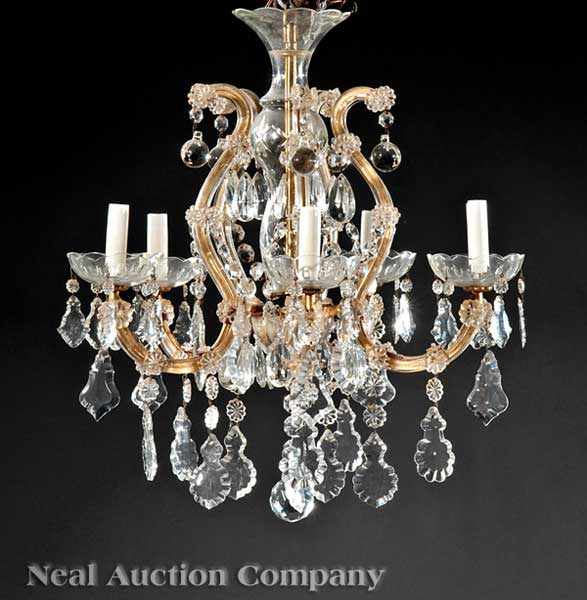 Appraisal: A Louis XV-Style Gilt Bronze and Cut Glass Chandelier glass