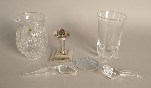 Appraisal: Four pieces of colorless glass th c to include two