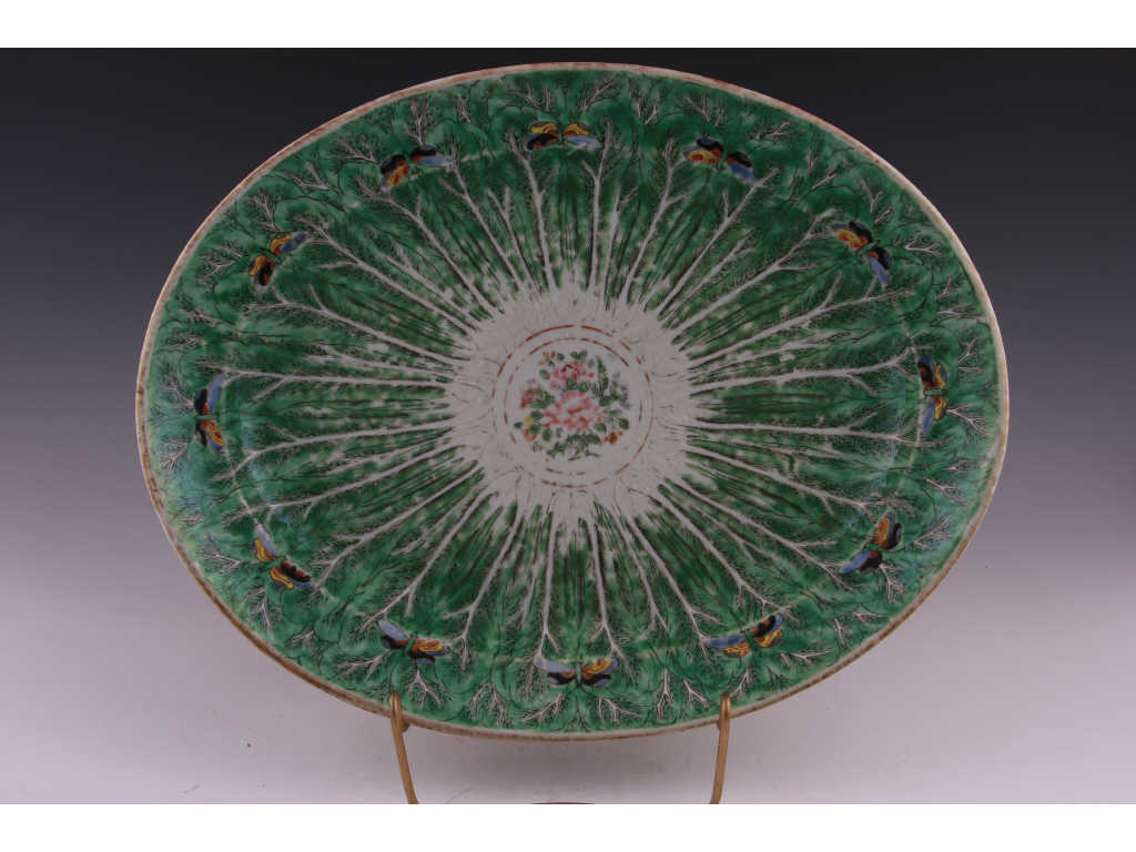 Appraisal: Chinese Export Porcelain Famille Verte Platter th c decorated in