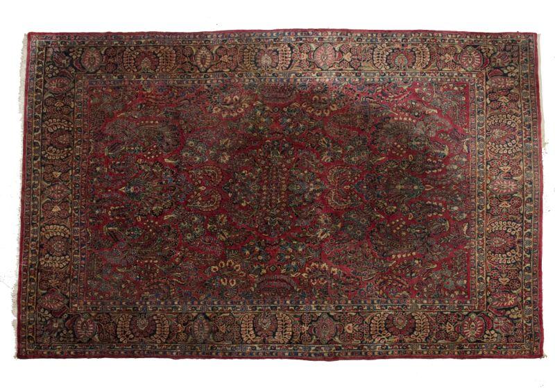 Appraisal: Room Size Antique Sarouk Carpet deep wine red field having