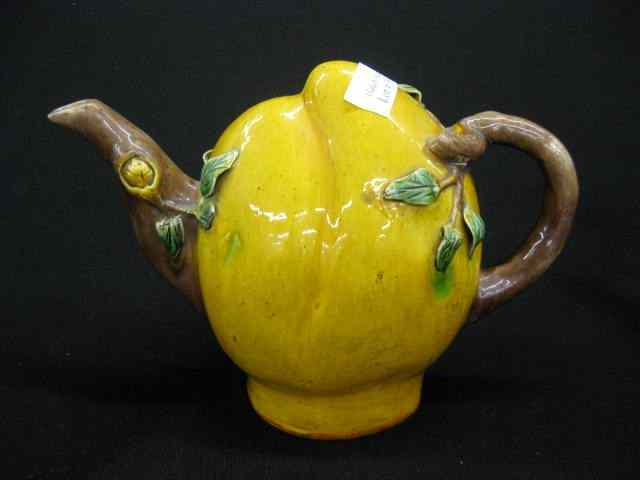 Appraisal: Early Chinese Pottery Mystery Teapot melon shaped fluid hole on