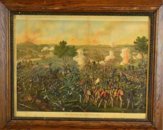 Appraisal: BATTLE OF GETTYSBURG LITHOGRAPH IN COLORImpressive color lithograph of the