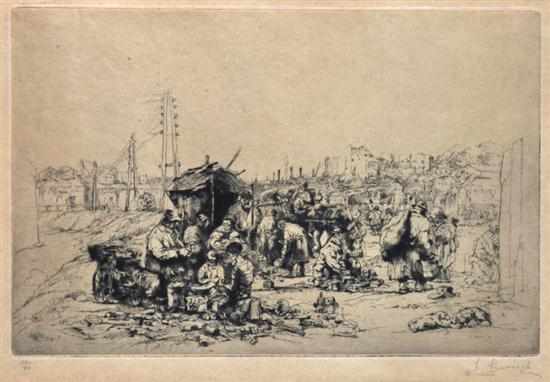 Appraisal: AUGUSTE BROUET FRENCH - Grand Saint-Ouen etching x cm