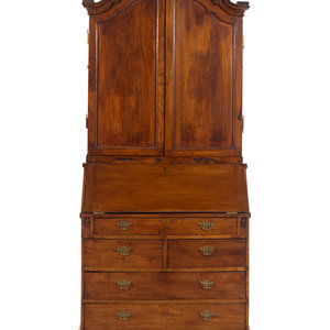 Appraisal: A George II Walnut Secretary Bookcase th Century Height x